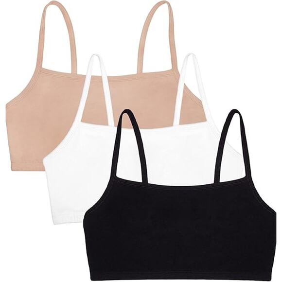 New 3-Pack Fruit of the Loom Women's Size 34 Spaghetti Strap Cotton Sports Bras - Picture 1 of 6
